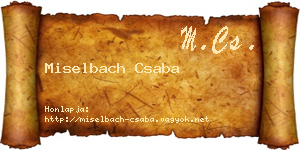 Miselbach Csaba névjegykártya